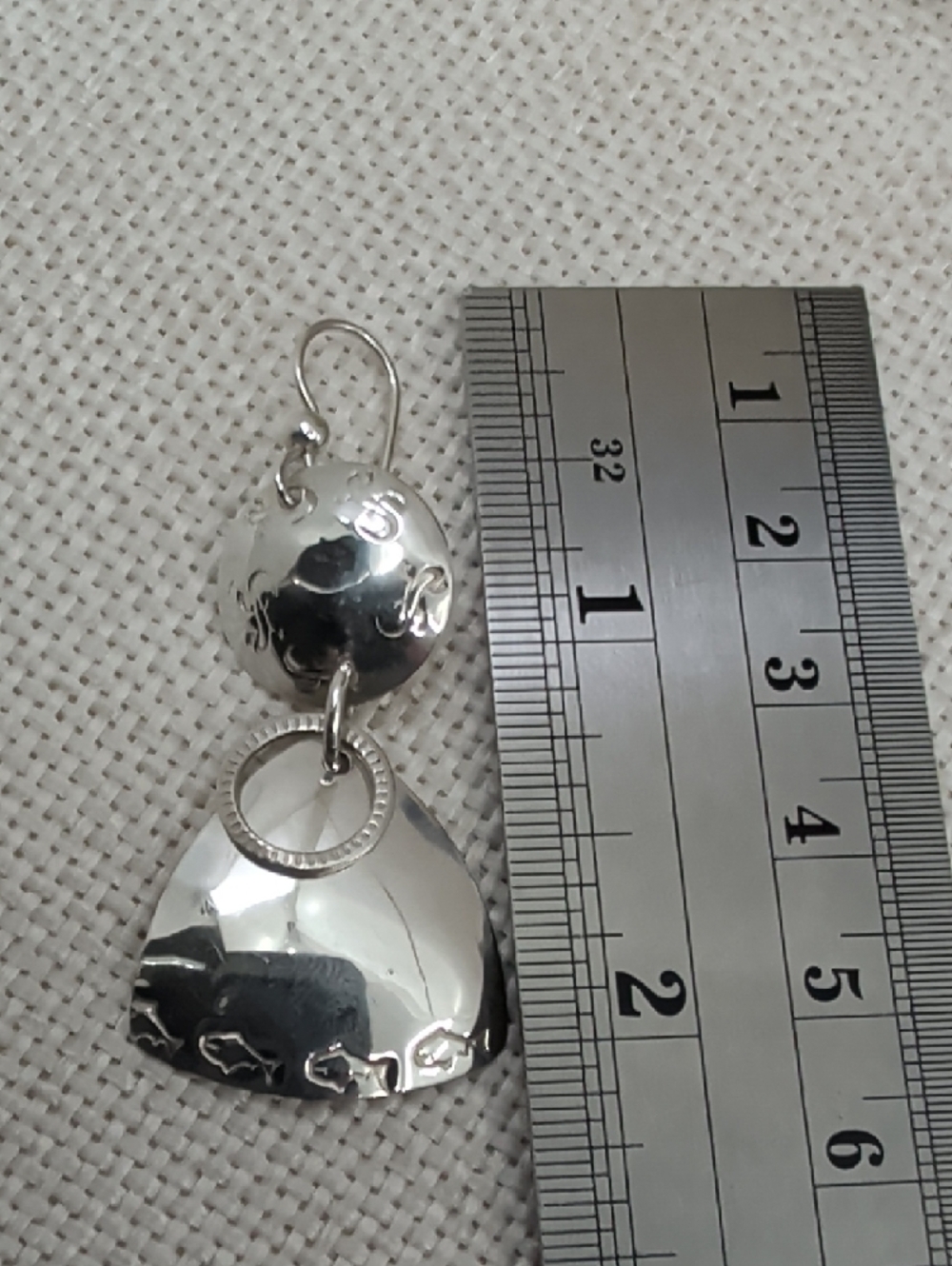 Sterling Silver 925 Fish Drop Earrings Florida Keys Artisan BJH Vintage 1990s - Picture 15 of 17